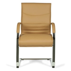Silla de confidente ergonómica PINDO. Exclusivo diseño, estructura metálica y tapizada en piel color negro