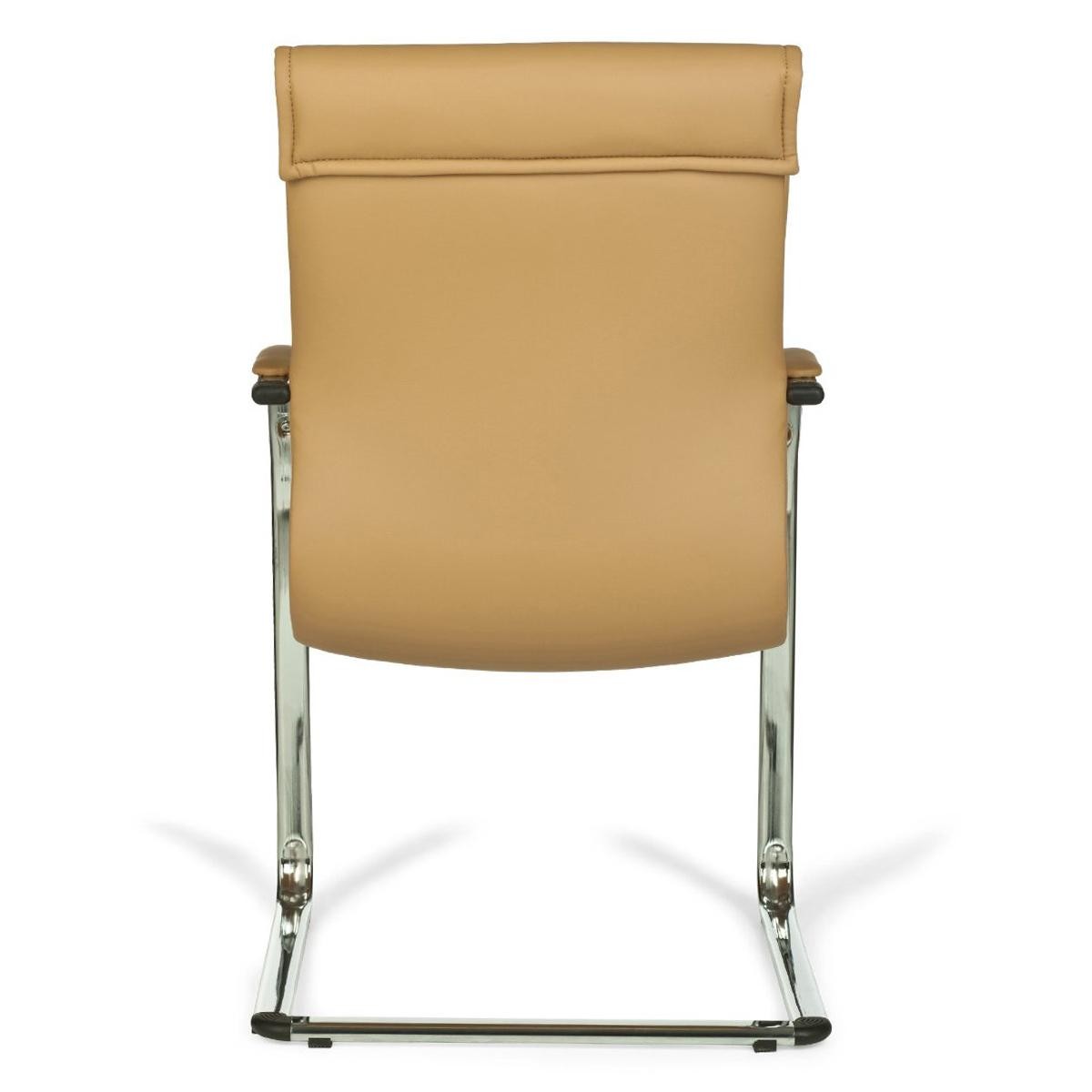 Silla de Confidente Ergonómica PINDO, Gran Acolchado, Elegante Diseño en Piel color Negro