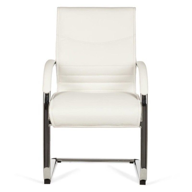 Silla de confidente ergonómica PINDO. Exclusivo diseño, estructura metálica y tapizada en piel color negro
