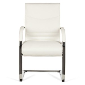 Silla de confidente ergonómica PINDO. Exclusivo diseño, estructura metálica y tapizada en piel color negro