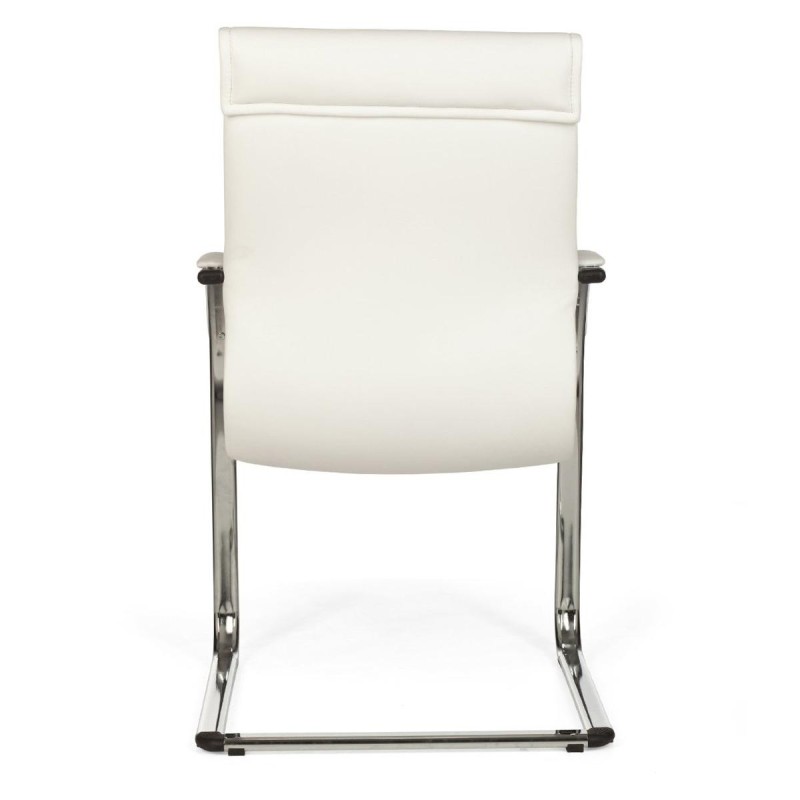 Silla de confidente ergonómica PINDO. Exclusivo diseño, estructura metálica y tapizada en piel color negro