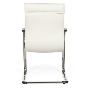 Silla de confidente ergonómica PINDO. Exclusivo diseño, estructura metálica y tapizada en piel color negro
