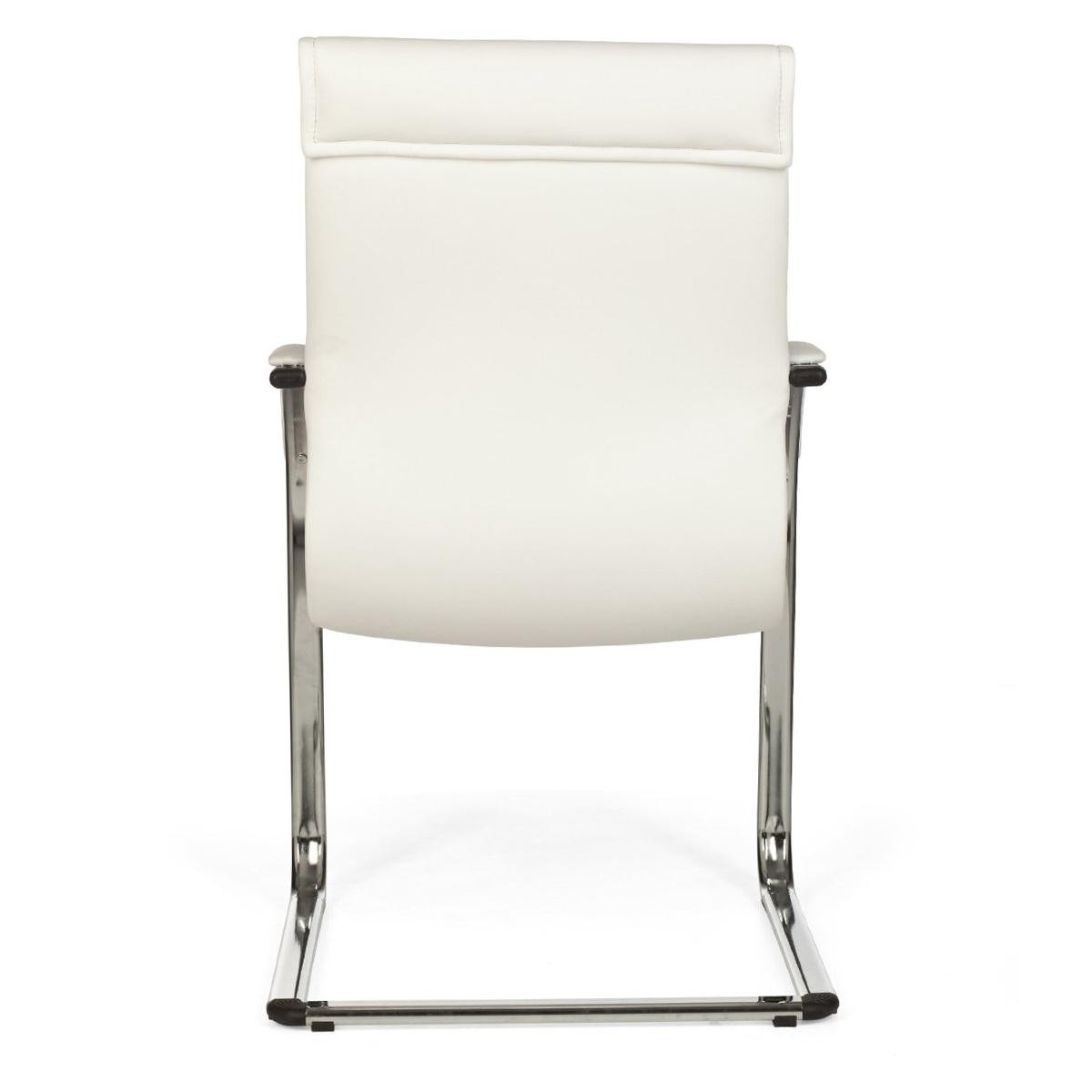 Silla de Confidente Ergonómica PINDO, Gran Acolchado, Elegante Diseño en Piel color Negro