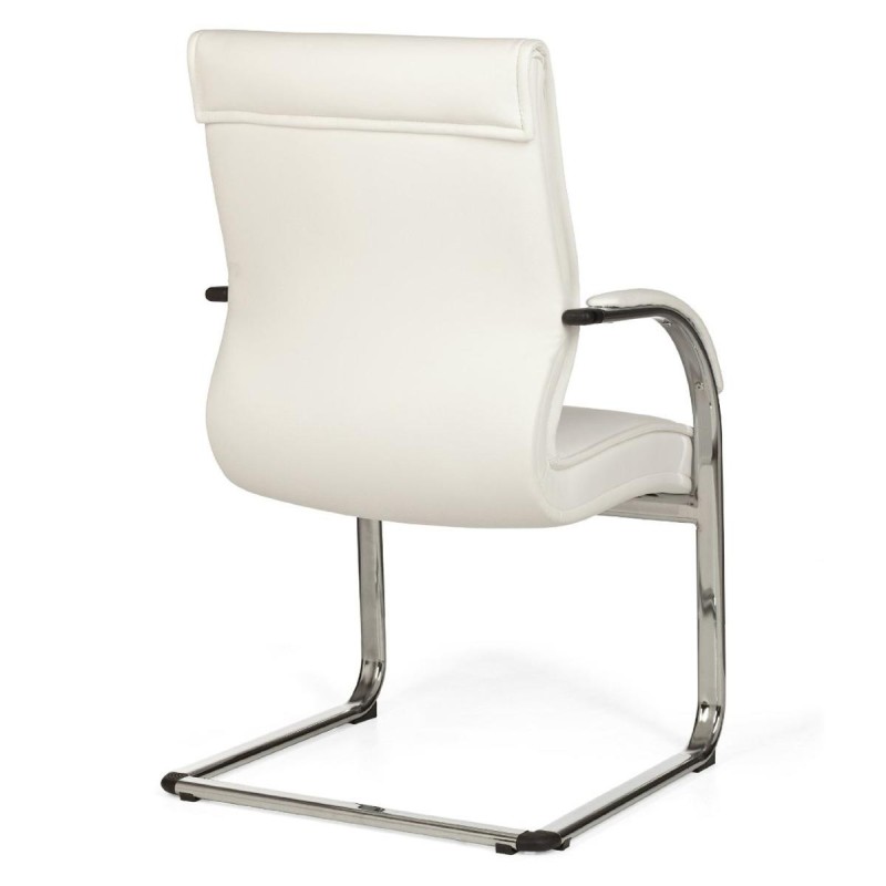 Silla de confidente ergonómica PINDO. Exclusivo diseño, estructura metálica y tapizada en piel color negro