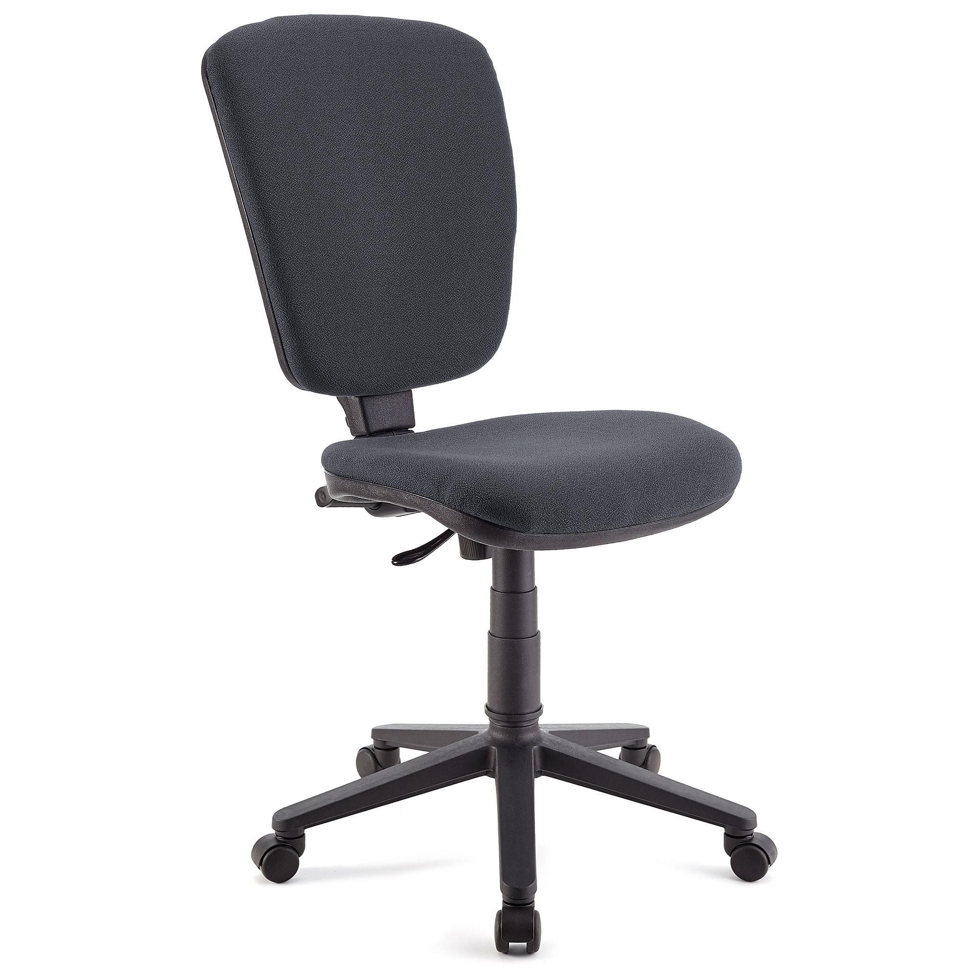 Silla de Oficina CALIPSO SIN BRAZOS, Respaldo Ajustable, En Tela Resistente, Color Negro