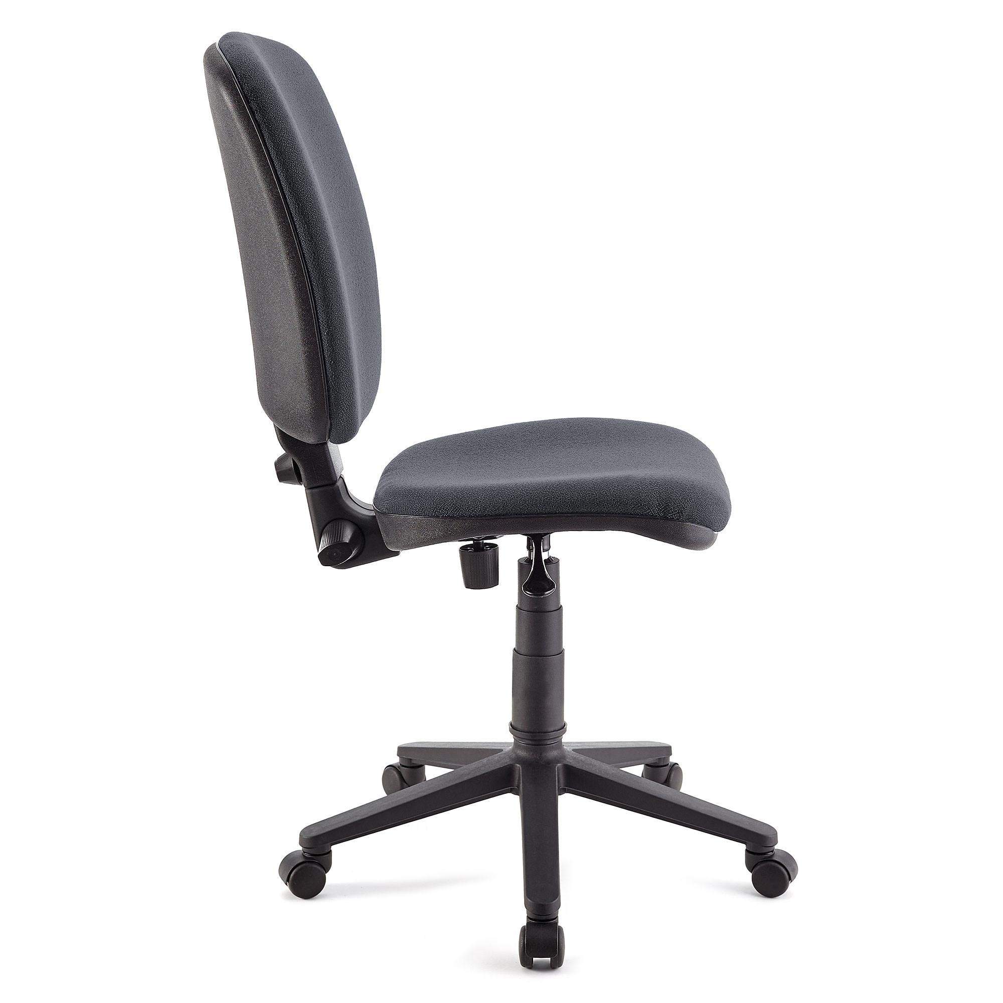 Silla de Oficina CALIPSO SIN BRAZOS, Respaldo Ajustable, En Tela Resistente, Color Negro