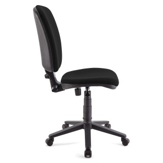 Silla de oficina CALIPSO SIN BRAZOS, respaldo ajustable, en tela negro 2