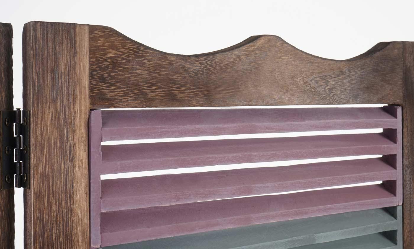Biombo 4 paneles HAROLD, 170x160x2cm, Estructura de Madera en Marrón y Multicolor