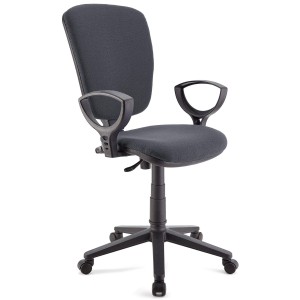 Silla de oficina CALIPSO, respaldo ajustable, en tela negra