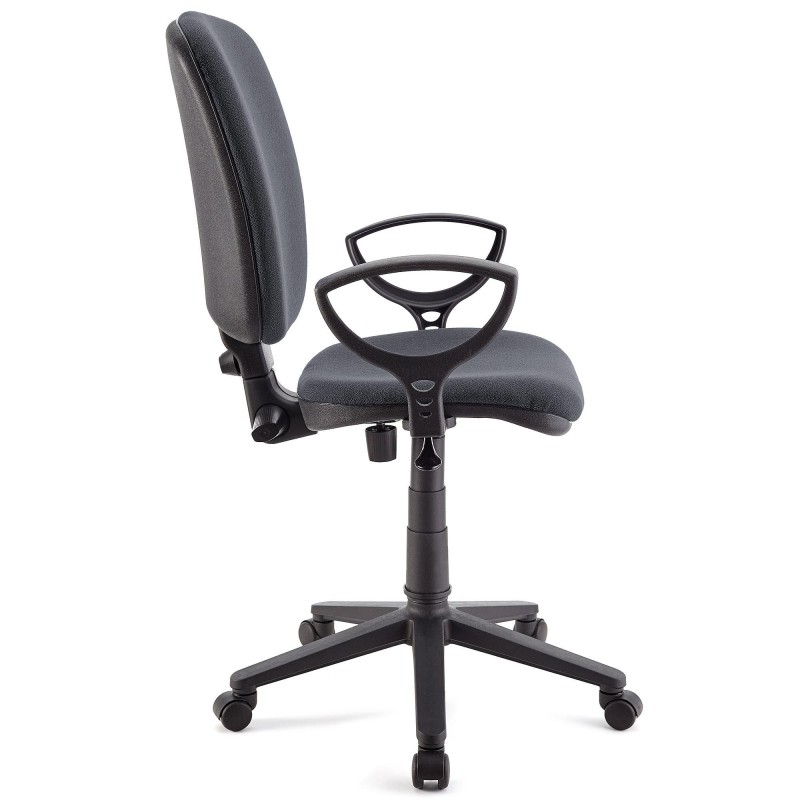 Silla de oficina CALIPSO, respaldo ajustable, en tela negra