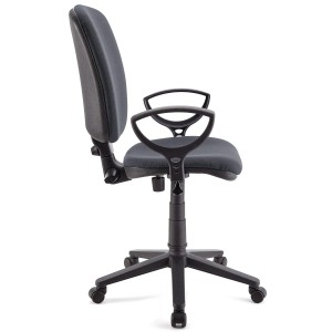 Silla de oficina CALIPSO, respaldo ajustable, en tela negra