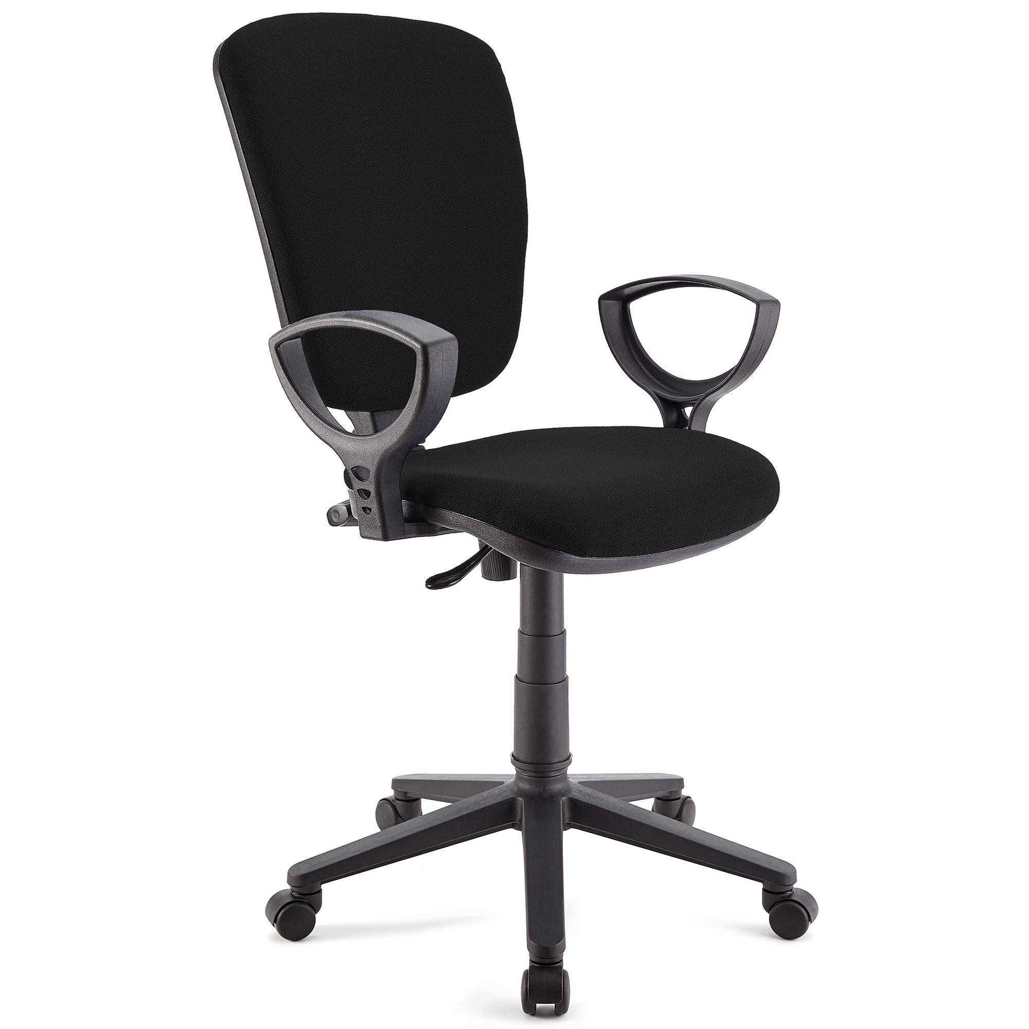 Silla de Oficina CALIPSO, Respaldo Ajustable, En Tela Resistente, Color Negro