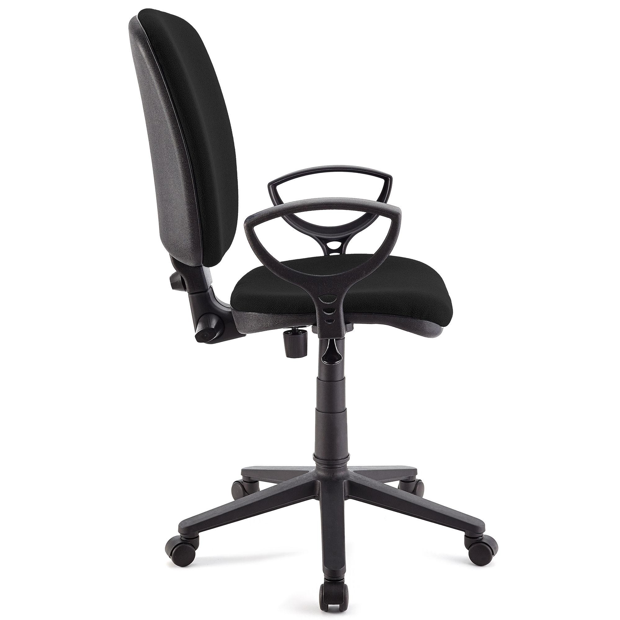 Silla de Oficina CALIPSO, Respaldo Ajustable, En Tela Resistente, Color Negro