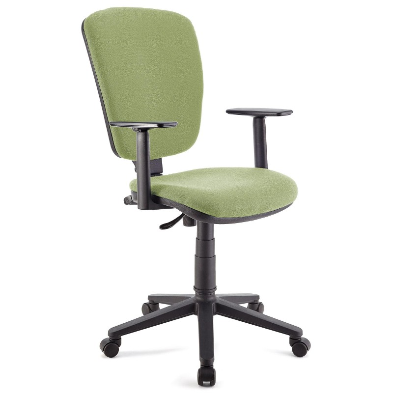 Silla de oficina CALIPSO PLUS, respaldo y brazos ajustables, en tela negra