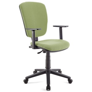 Silla de oficina CALIPSO PLUS, respaldo y brazos ajustables, en tela negra