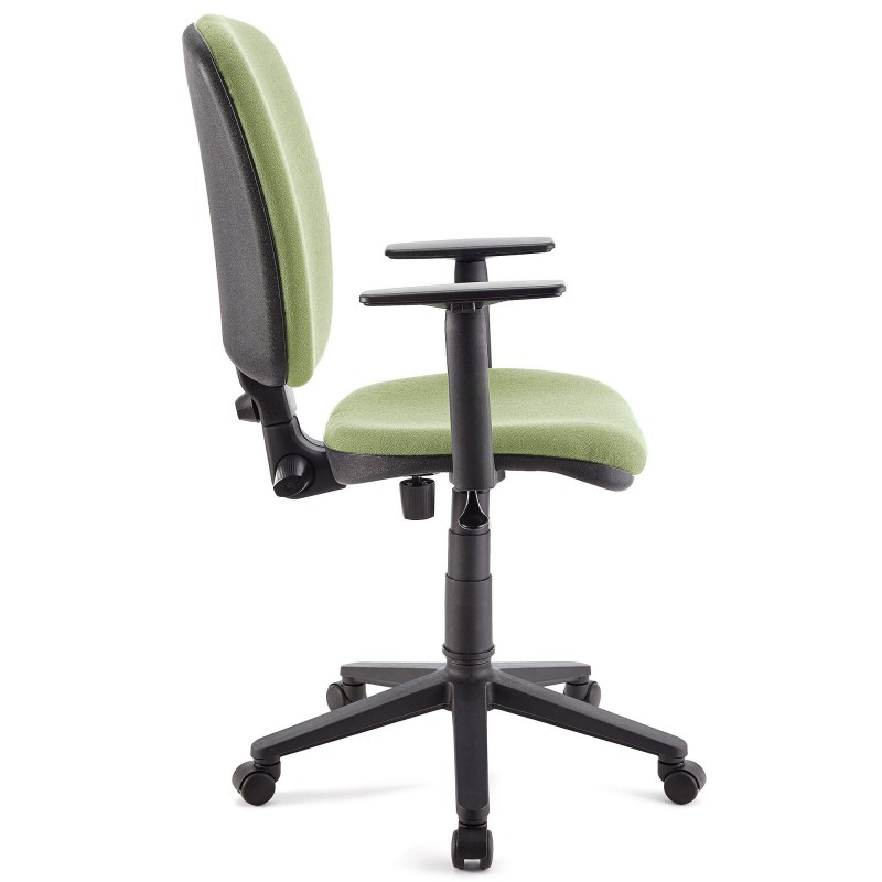 Silla de oficina CALIPSO PLUS, respaldo y brazos ajustables, en tela negra