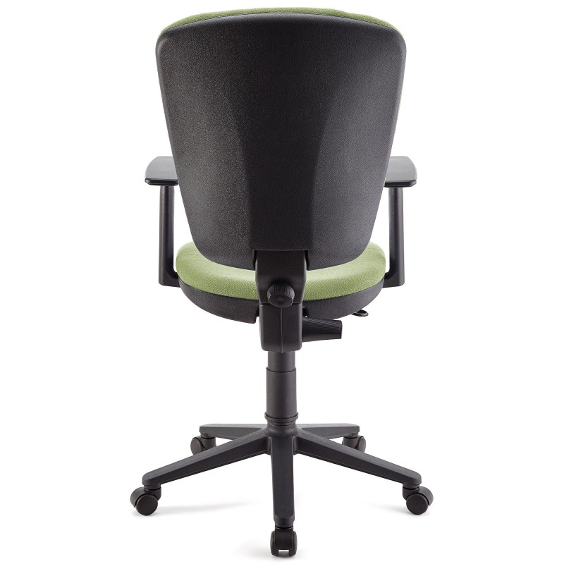 Silla de oficina CALIPSO PLUS, respaldo y brazos ajustables, en tela negra
