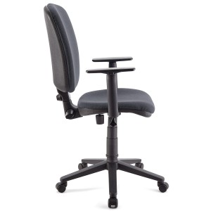 Silla de oficina CALIPSO PLUS, respaldo y brazos ajustables, en tela negra