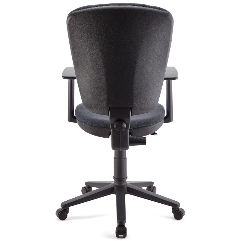 Silla de oficina CALIPSO PLUS, respaldo y brazos ajustables, en tela negra