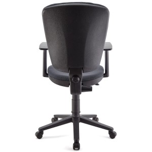 Silla de oficina CALIPSO PLUS, respaldo y brazos ajustables, en tela negra
