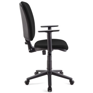 Silla de oficina CALIPSO PLUS, respaldo y brazos ajustables, en tela negra 2