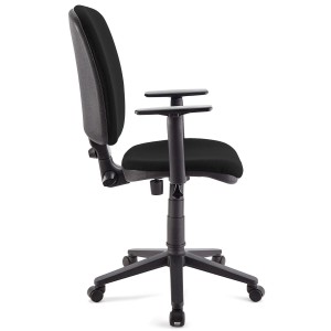 Silla de oficina CALIPSO PLUS, respaldo y brazos ajustables, en tela negra