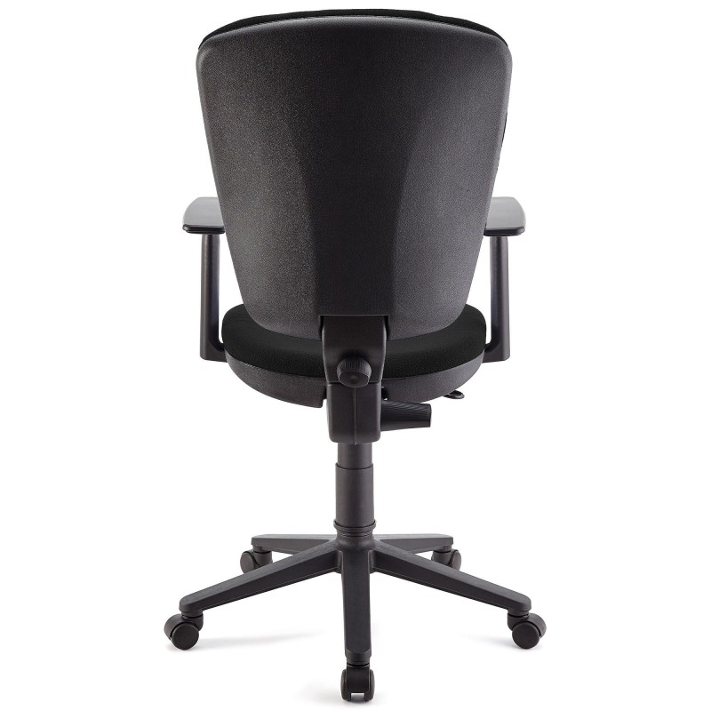 Silla de oficina CALIPSO PLUS, respaldo y brazos ajustables, en tela negra