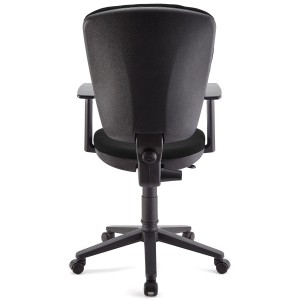Silla de oficina CALIPSO PLUS, respaldo y brazos ajustables, en tela negra