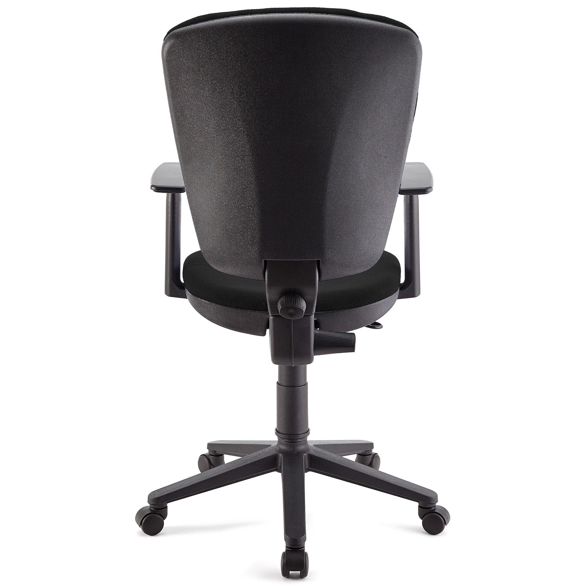Silla de Oficina CALIPSO PLUS, Respaldo y Reposabrazos Ajustables, Robusta, En Tela Negra