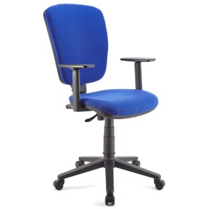 Silla de oficina CALIPSO PLUS, respaldo y brazos ajustables, en tela negra