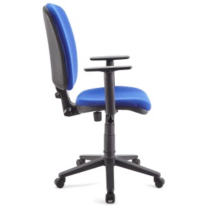 Silla de oficina CALIPSO PLUS, respaldo y brazos ajustables, en tela negra