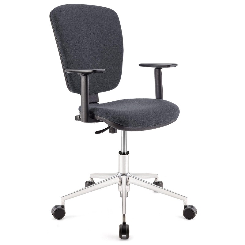 Silla de oficina CALIPSO PRO, respaldo y brazos ajustables, en tela negra