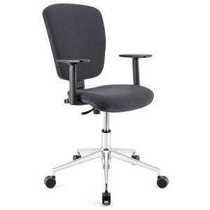 Silla de oficina CALIPSO PRO, respaldo y brazos ajustables, en tela negra