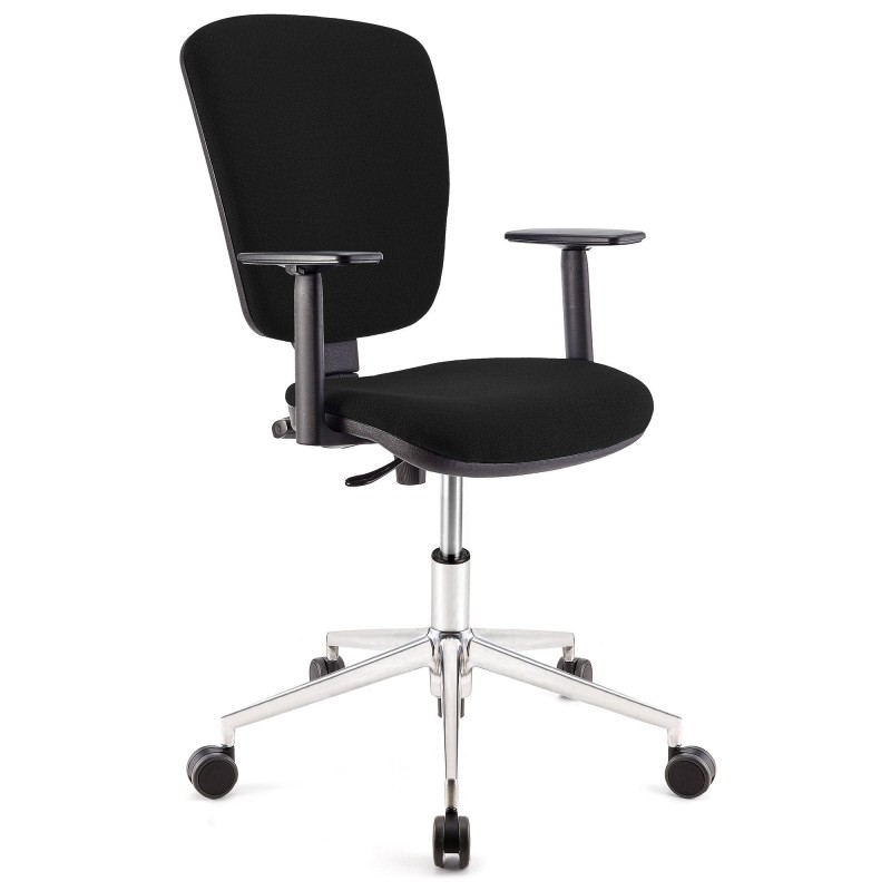 Silla de oficina CALIPSO PRO, respaldo y brazos ajustables, en tela negra