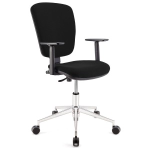 Silla de oficina CALIPSO PRO, respaldo y brazos ajustables, en tela negra