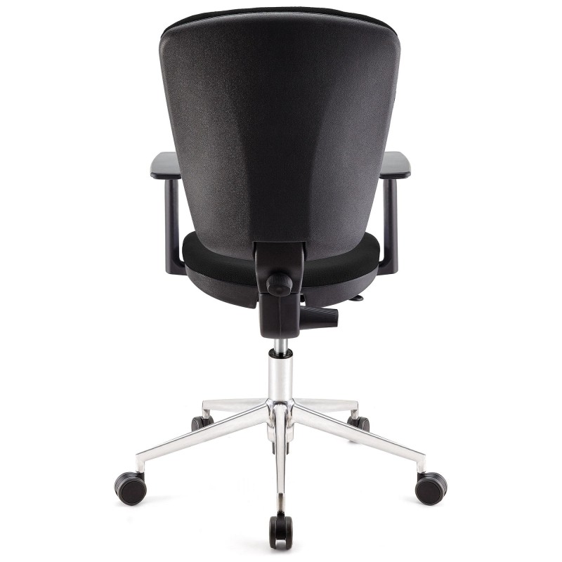 Silla de oficina CALIPSO PRO, respaldo y brazos ajustables, en tela negra