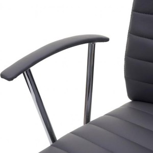 Sillón ARUCAS acolchado en piel, gris, estructura metálica