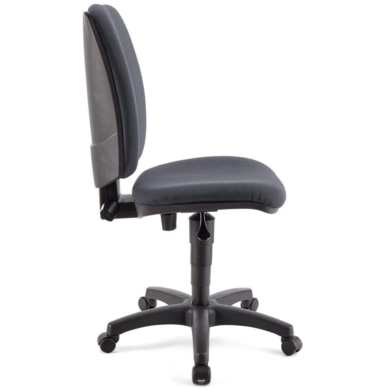 Silla de oficina ATLAS SIN BRAZOS, respaldo ajustable, en tela negra