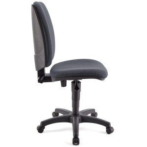 Silla de oficina ATLAS SIN BRAZOS, respaldo ajustable, en tela negra