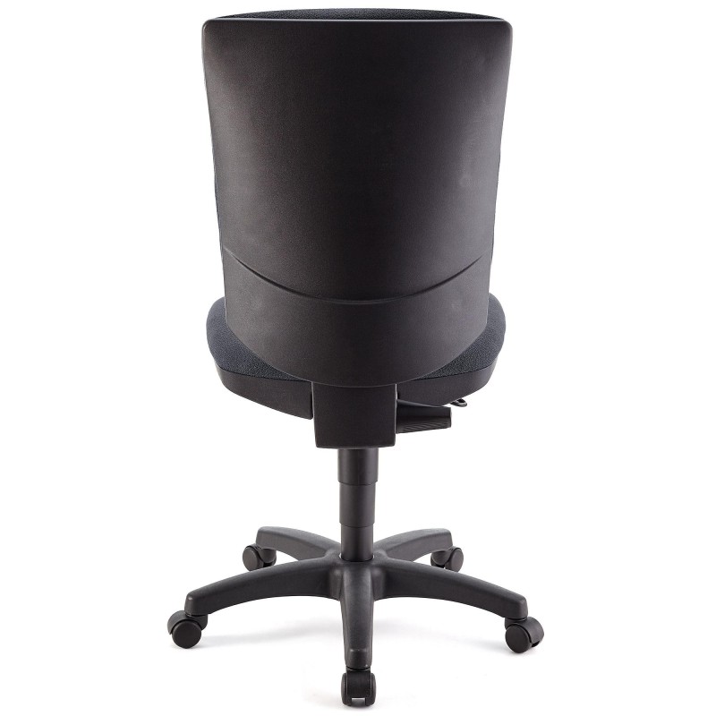 Silla de oficina ATLAS SIN BRAZOS, respaldo ajustable, en tela negra