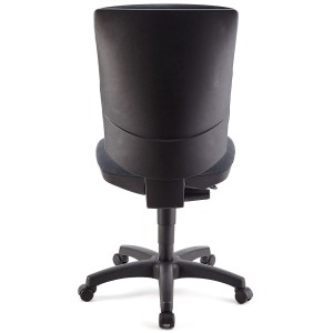 Silla de oficina ATLAS SIN BRAZOS, respaldo ajustable, en tela negra