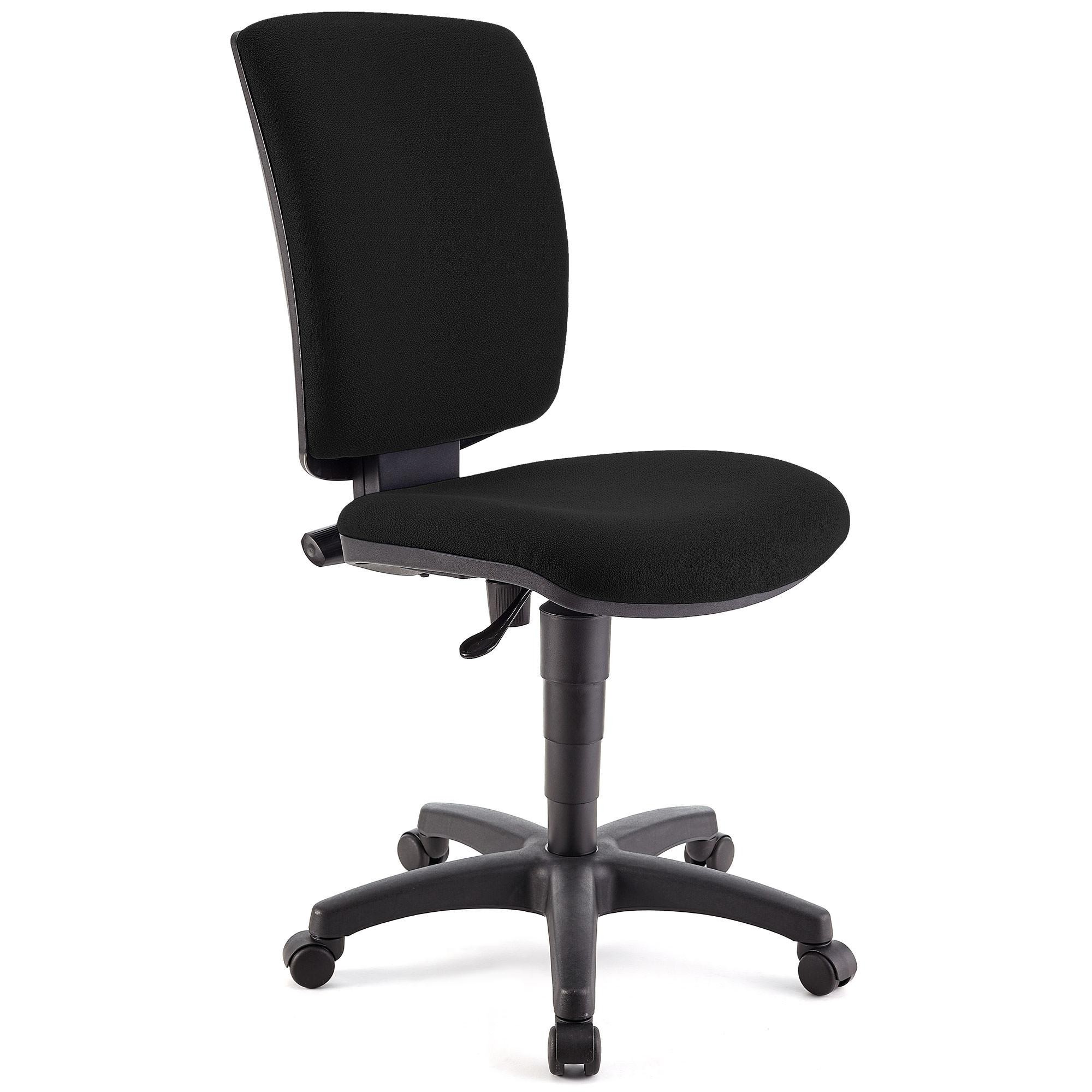 Silla de Oficina ATLAS SIN BRAZOS, Respaldo Ajustable, Gran Acolchado, En Tela Negra