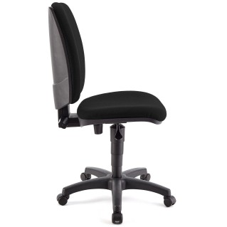 Silla de oficina ATLAS SIN BRAZOS, respaldo ajustable, en tela negra 2