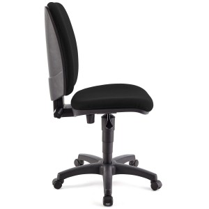 Silla de oficina ATLAS SIN BRAZOS, respaldo ajustable, en tela negra