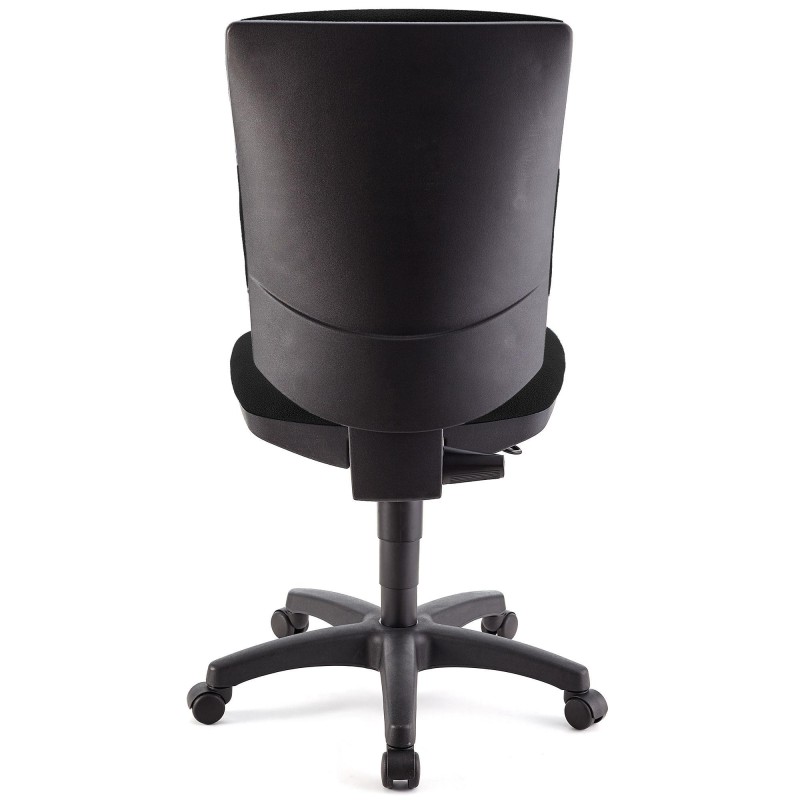Silla de oficina ATLAS SIN BRAZOS, respaldo ajustable, en tela negra
