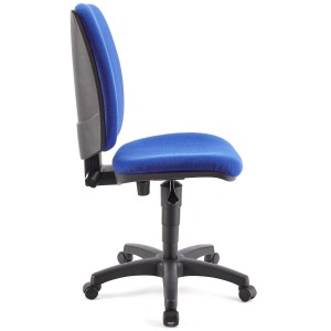 Silla de oficina ATLAS SIN BRAZOS, respaldo ajustable, en tela negra