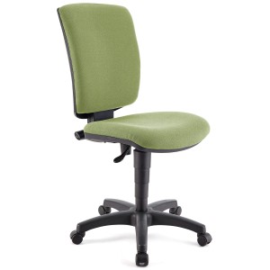 Silla de oficina ATLAS SIN BRAZOS, respaldo ajustable, en tela negra