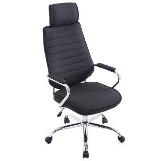 Sillón Ejecutivo RENO TELA, estructura metal, en tela color Negro