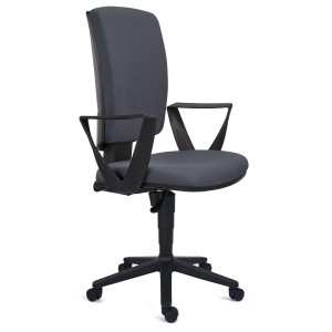 Silla de oficina ATLAS, respaldo ajustable, en tela negra