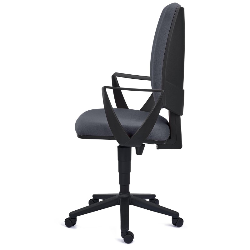 Silla de oficina ATLAS, respaldo ajustable, en tela negra